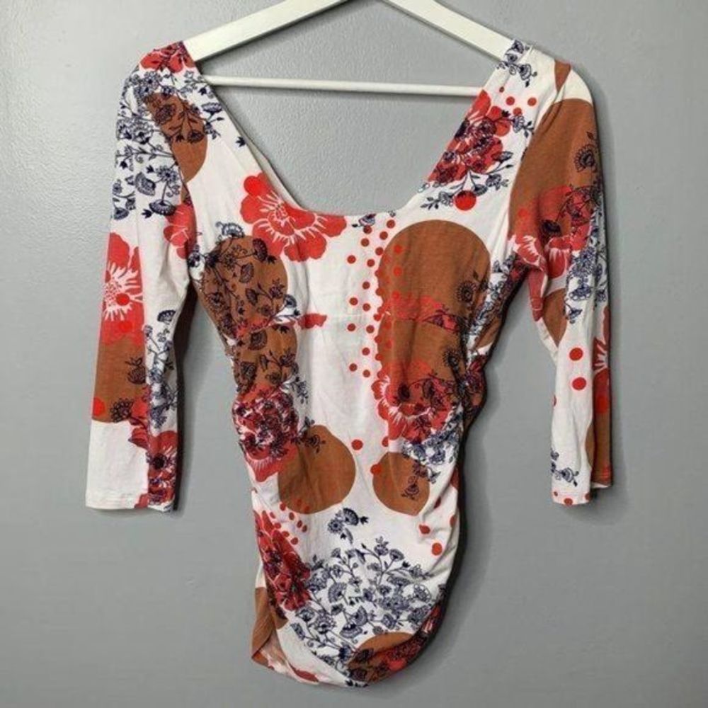 Cabi Grecian Dot Ruched‎ Top 955 - Picture 4 of 4